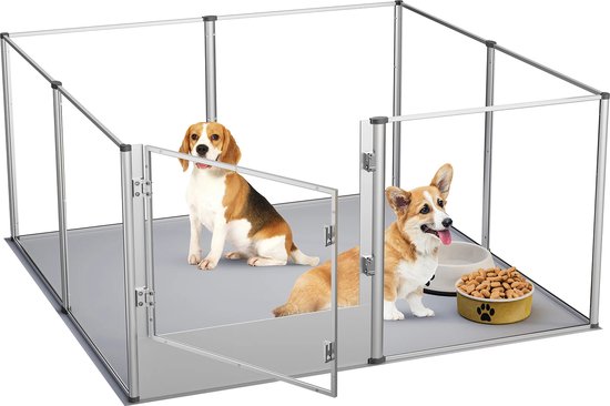 ItsIn® - Honden Hok - Dieren - Katten - Cavia's - Konijnen - 120x120x6 1cm - 17,35 kg - Doorzichtig