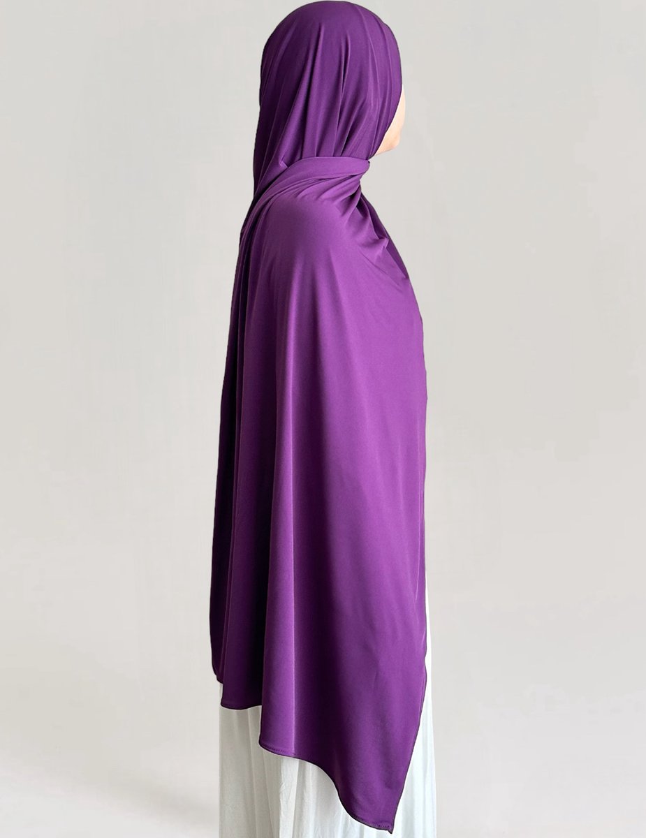 By Dihane - Hoofddoek - Premium Jersey Hoofddoek - Hijab - Moslima - Premium - Jersey - Premium Jersey Sjaal - Sjaal- 70x180 cm - Kleur Grape Look