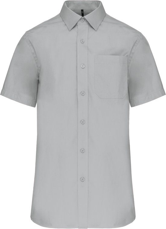 Kariban Chemise popeline homme manches courtes K543 - Gris Neige - 6XL
