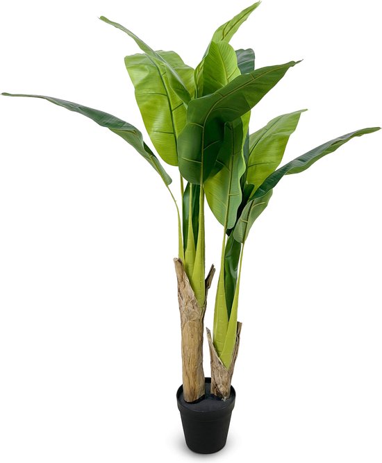 IvoQ Kunst Bananenplant 120 cm - Decoratieve Bananenboom voor Binnen - Onderhoudsvrije Groenblijver
