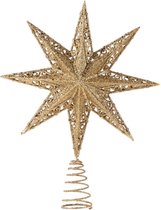 Étoile Pour Sapin De Noël Dorée - Topper Arbre De Noël 25x21cm - Décoration Festive Scintillante