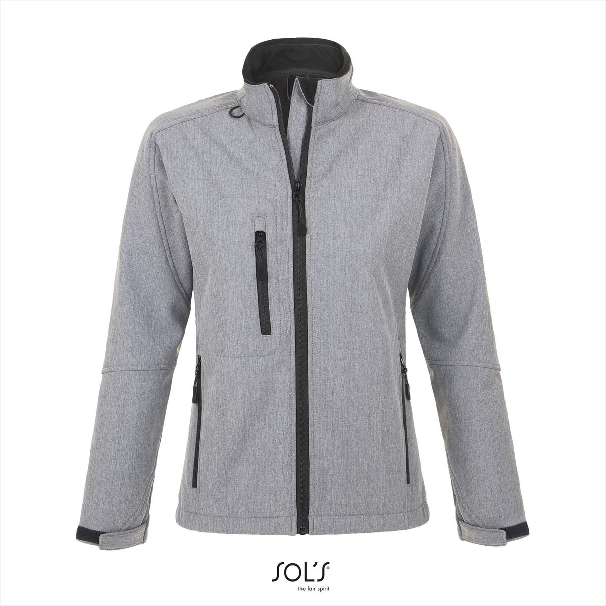 SOL’S Women´s Softshell Jacket Roxy L863 Melange M Grijs