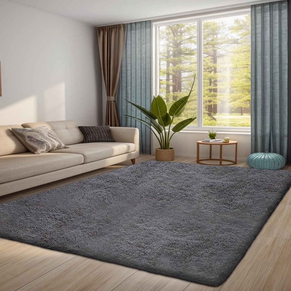 Goodivery ® Zachte en Moderne Vloerkleed 180 x 270 cm voor Woonkamer en Slaapkamer in Donkergrijs