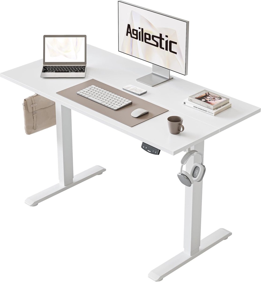 Goodivery ® Ergonomische Elektrisch Verstelbare Bureau met Geheugenfunctie, 100 x 60 cm, Wit