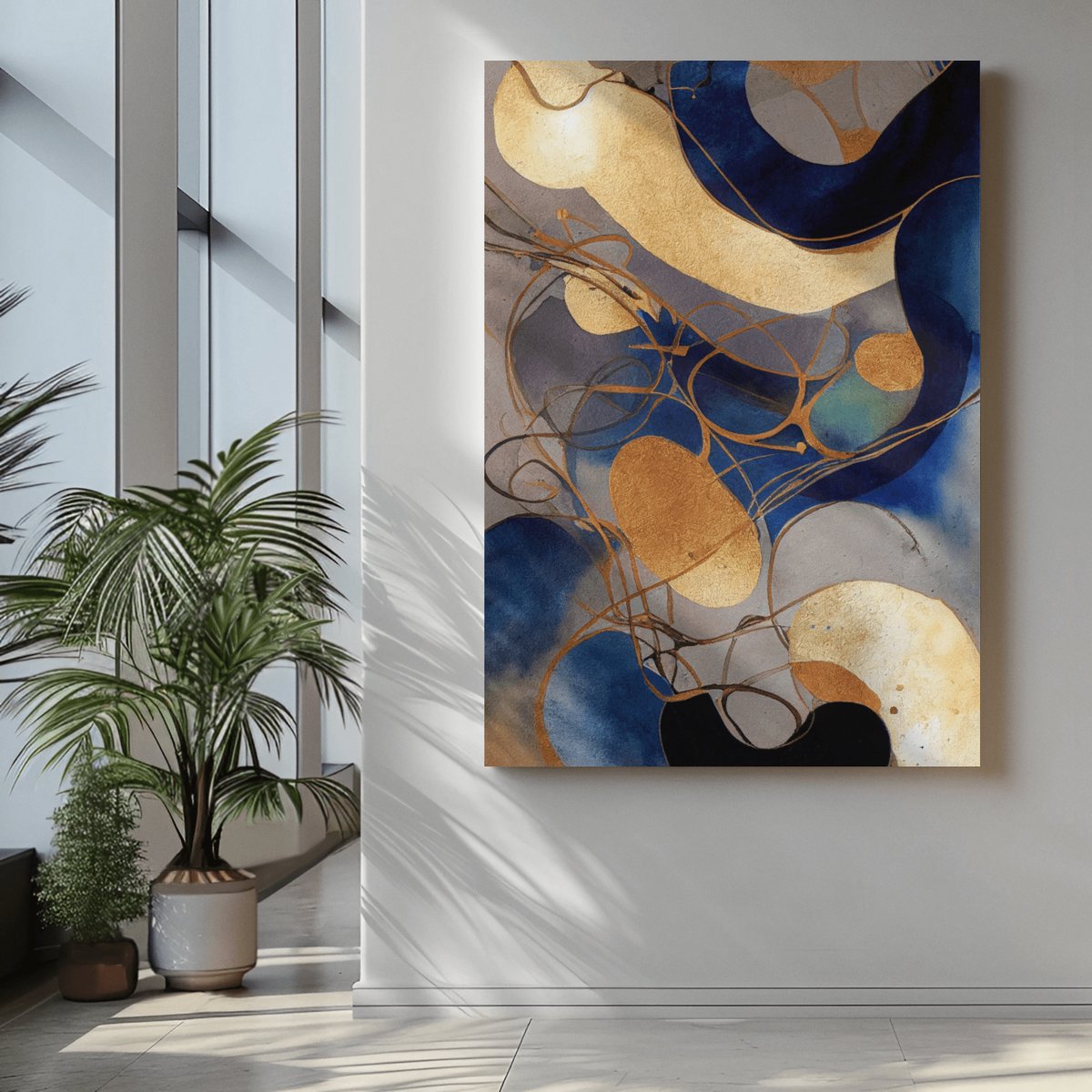 Trendex Global CanvasSchilderij - Abstracte Kunst - Moderne Wall Art - 90x60x2 cm Bruin