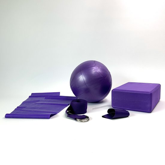 MGM Trading - Yoga beginners kit - Yoga blok - Strap - Yoga bal - Loop band - Stretch band - set — afbeelding 4