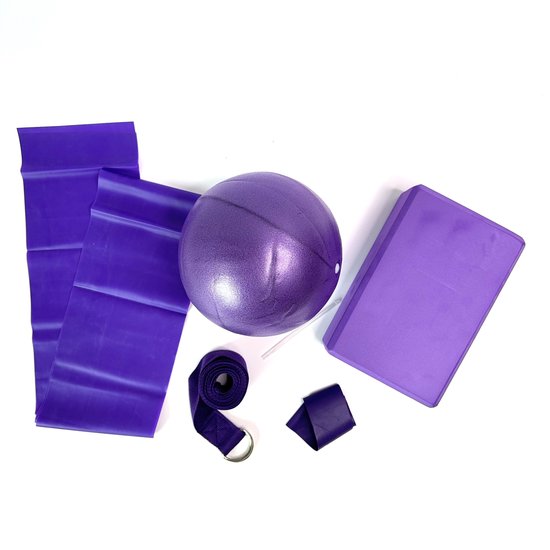 MGM Trading - Yoga beginners kit - Yoga blok - Strap - Yoga bal - Loop band - Stretch band - set — afbeelding 2