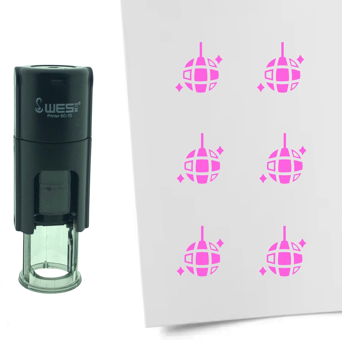 CombiCraft Stempel Discobol 10mm rond roze inkt