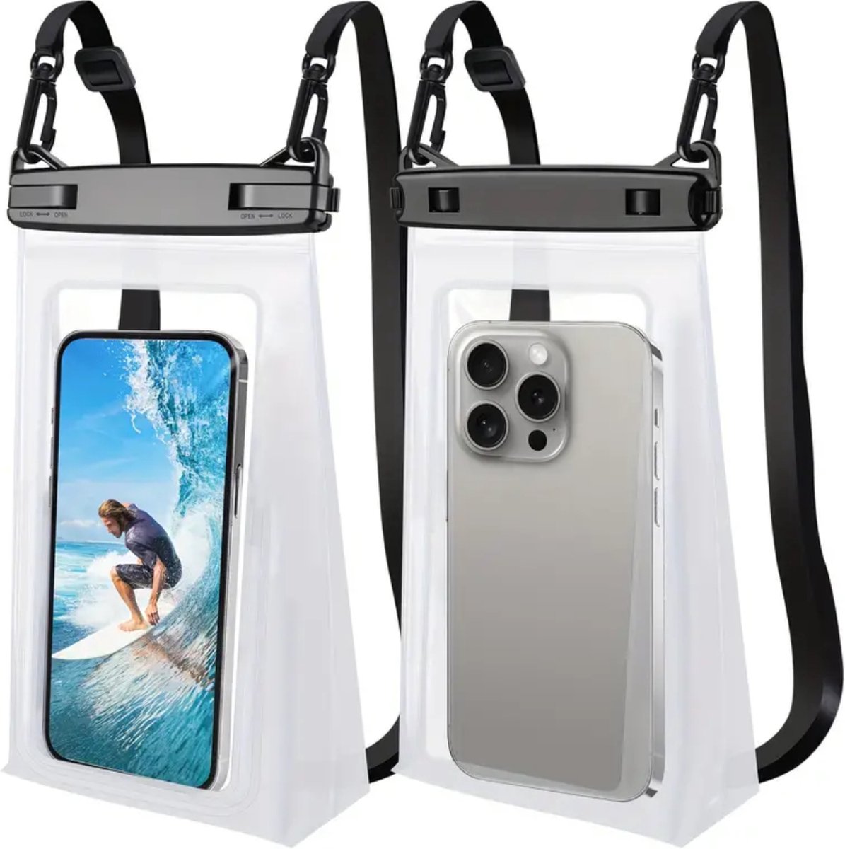 Bovista Waterdichte Telefoonhoesjes - Waterdicht Telefoonzakje - Waterproof Festival Opbergtasje - Documententasje - Waterbestendig - Wit