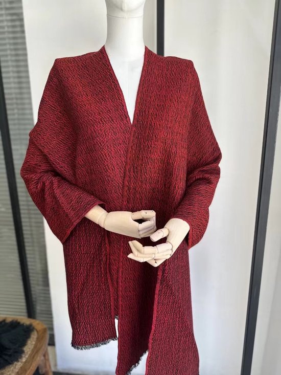 Écharpe rétro rouge hiver 100% laine, édition Limited XL-200 x 70CM