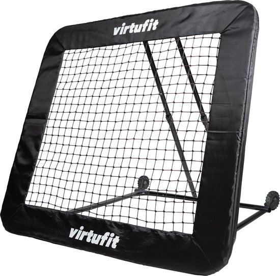 VirtuFit Verstelbare Rebounder Pro - Kickback - Zwart - 164 x 164 cm - Aanpasbare Kracht - Inclusief 4 Grondankers - Geschikt voor Meerdere Sporten - Rebounder Voetbal - Rebounder Trampoline - Rebounder Volleybal