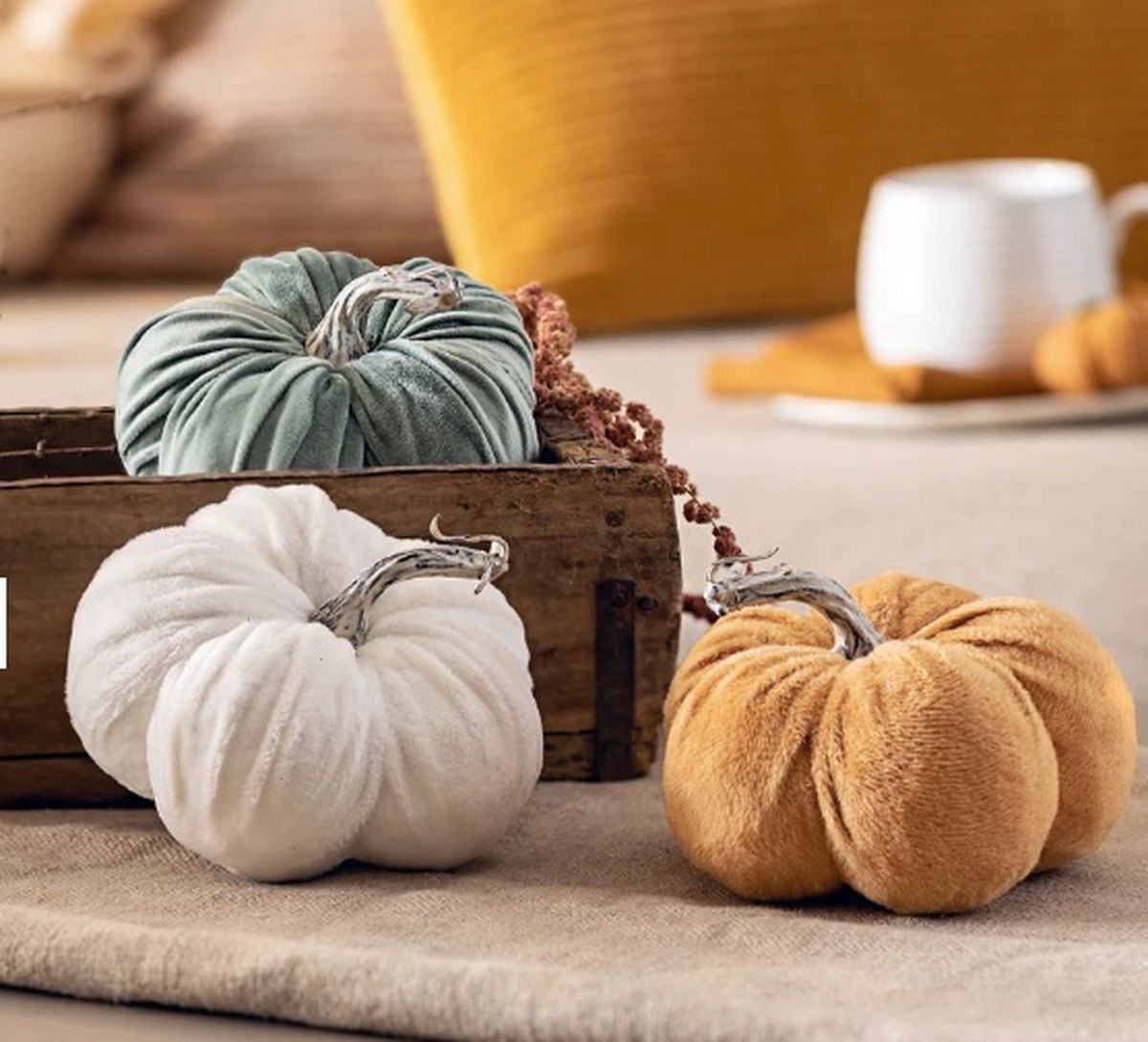 Dream-Living Set van 3 decoratieve pompoenen - herfstdecoratie