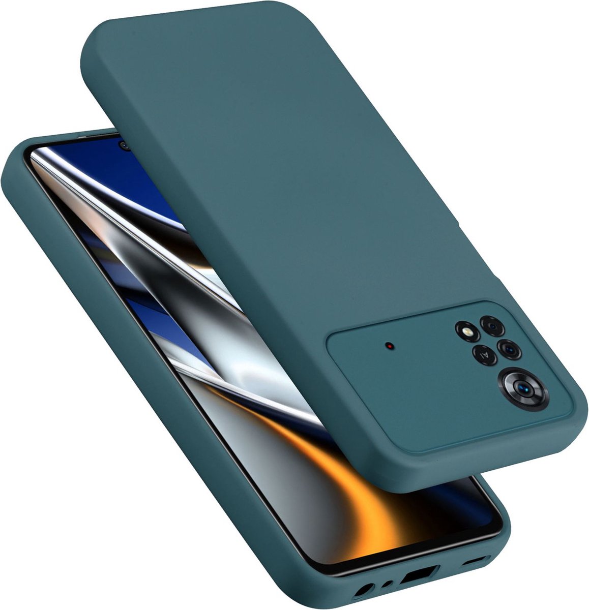 Cadorabo Hoesje geschikt voor Xiaomi Poco X4 Pro in LIQUID GROEN - Beschermhoes gemaakt van flexibel TPU silicone Case Cover