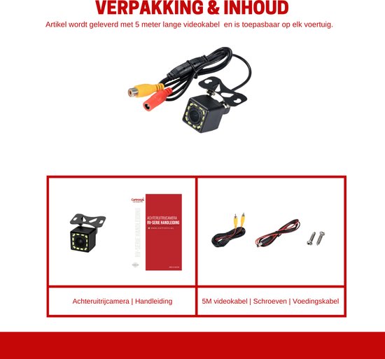 Cartronix RV-320 PRO Achteruitrijcamera - Universeel - 12 LED - Nachtzicht van Cartronix — afbeelding 3