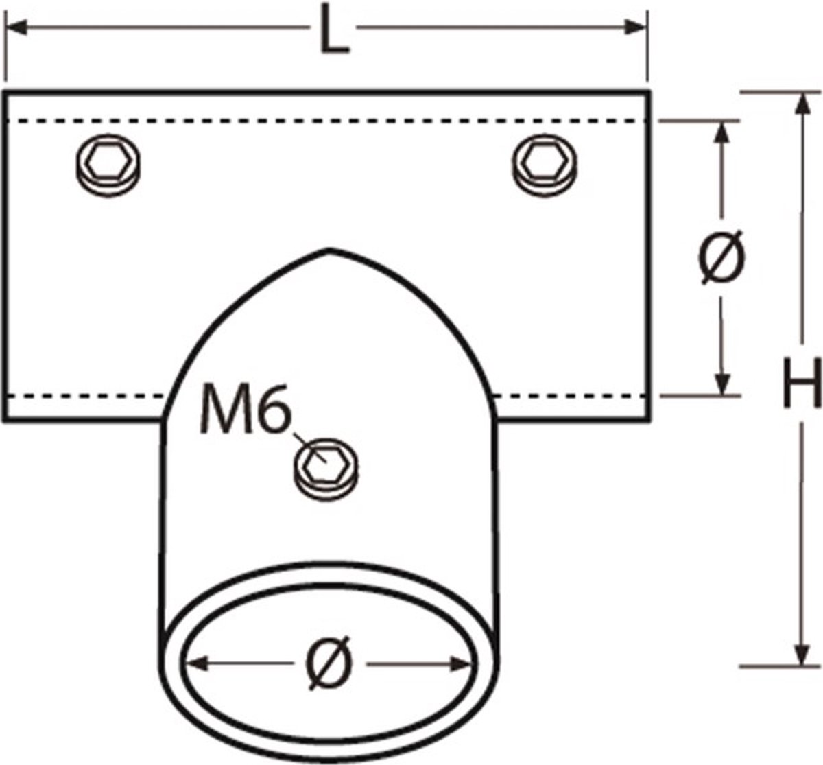 T-stuk 90 graden, 22mm RVS-316 (A4)