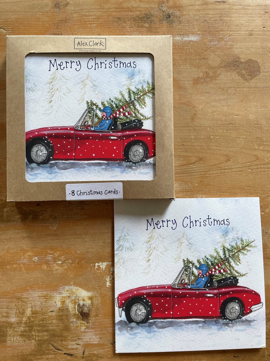 Alex Clark Kerstkaarten Auto ~Red Car'