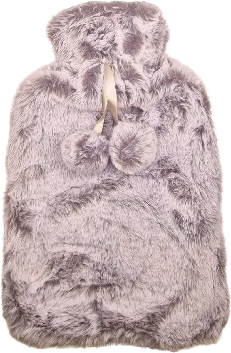 Goedkoopste STEGGER - WarmwaterKruik - Kruik - Pluche overtrek - Rubber - bedkruik - 2 liter - Grijs