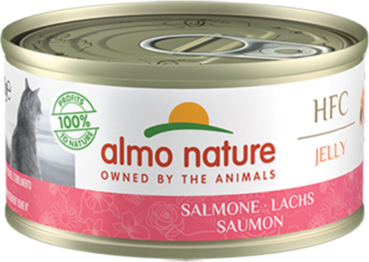 48x Almo Nature HFC Jelly Kattenvoer Nat Zalm 70 gr
