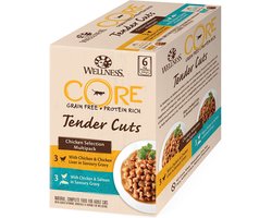 8x Wellness Core Kattenvoer Tender Cuts Selection 6-pack Kip 6 x 85 gr