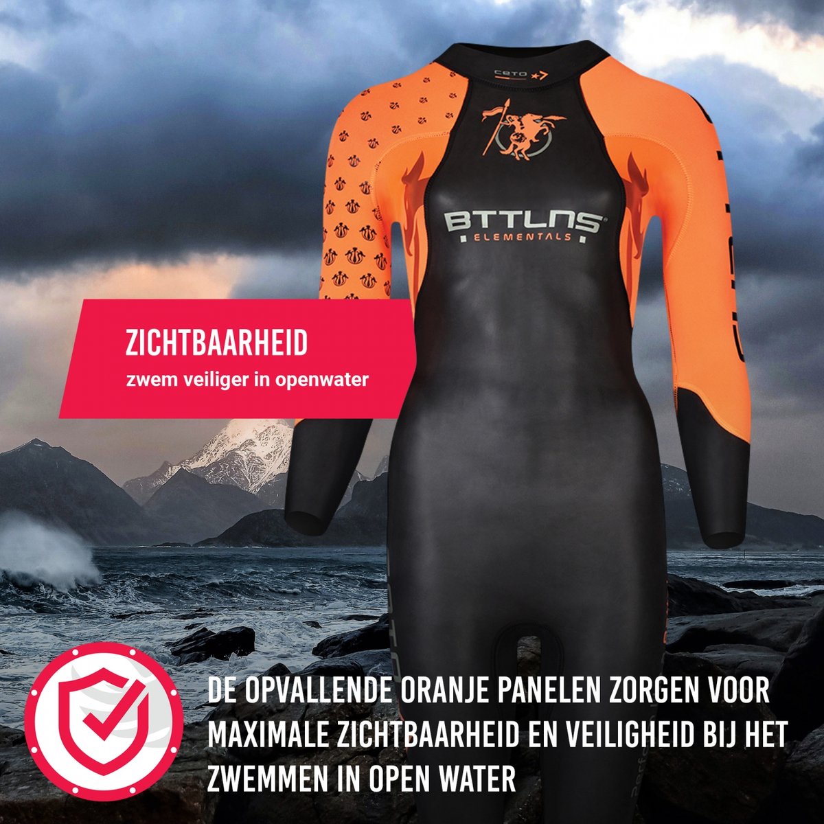 BTTLNS schoolslag wetsuit - zwempak - wetsuit - openwater wetsuit - wetsuit lange mouw dames - Ceto 1.0 - ST — afbeelding 8