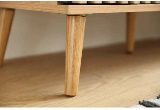 Mobistoxx - Meuble TV PISTACHE - 150cm - 2 portes - bois marron/noir