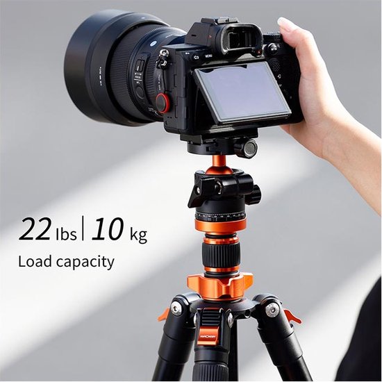 K&F Concept Statief met Diafragma Arm, Camera en Smartphone Statief 163cm, Lichtgewicht en Compact Aluminium, Compatibel met Canon Nikon Sony DSLR iPhone Samsung, 360°Balhoofd K&F Concept Statief met Diafragma Arm, Camera en Smartphone Statief 163cm, Lichtgewicht en Compact Aluminium, Compatibel met Canon Nikon Sony DSLR iPhone Samsung, 360°Balhoofd