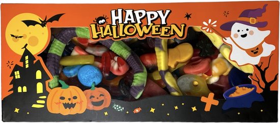 Halloween doos gevuld met snoepjes - 1700 gr - Griezel Snoep - Traktatie - Decoratie - Versiering - Snoepgoed
