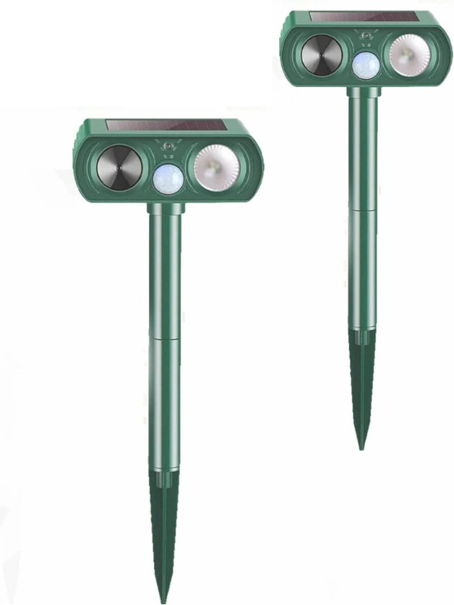 Bol.com Kattenschrik - 2/St - Kattenverjager Op Zonneenergie - Anti Katten In Tuin - Verjager - Afweermiddel Voor Buite - Ongedi... aanbieding