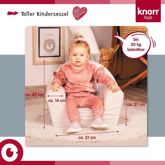 Knorrtoys 68361 Fauteuil Enfant Cosy Geo Grey – Mousse Souple Confortable, Léger Et Stable, Housse Amovible, Design Graphique Moderne