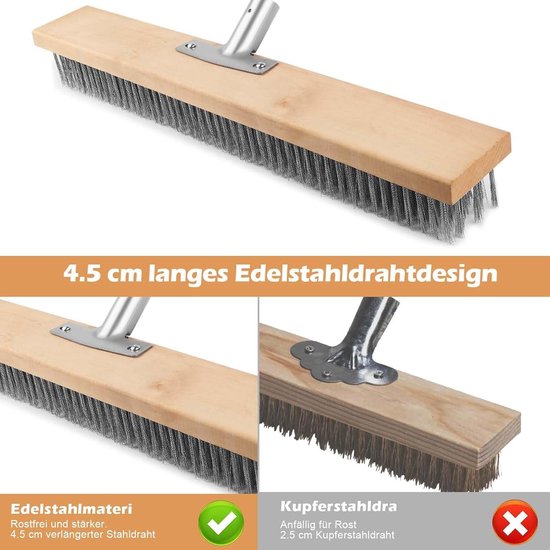 Lot De 2 Têtes De Balai Métalliques 30,5 Cm - Poils Acier Rigides Pour Terrasse, Jardin, Sols Durs - 2