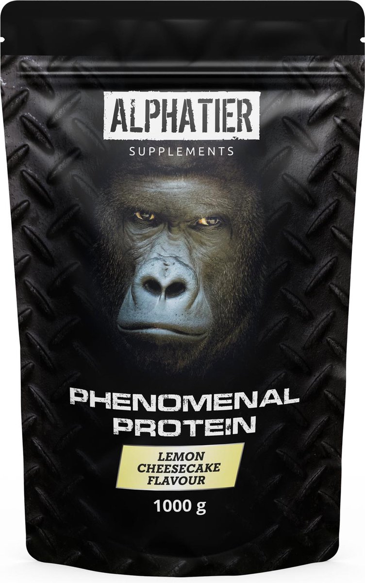 Goedkoopste Alphatier Phenomenal Protein - Eiwitpoeder Cheesecake Lemon - Proteine Poeder met BCAA - Veganistisch proteïnepoeder - Sojaproteïnen Eiwit shake - 1000 g