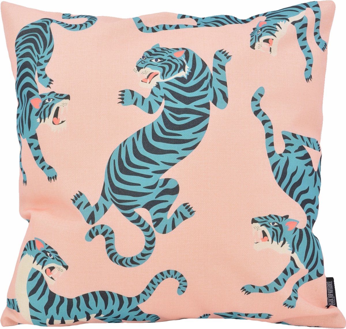 Gek op Kussens! Blue Tiger Kussenhoes | Katoen/Linnen | 45 x 45 cm blauw