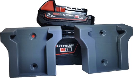 Gemsaya 3-in-1 wandhouder voor 4 accu's, compatibel met Milwaukee-laders 18 V, houder voor 2 x M12-18C-laders, 2 x M12-18FC-laders, 1 M18 DFC oplader, gereedschap-organizer