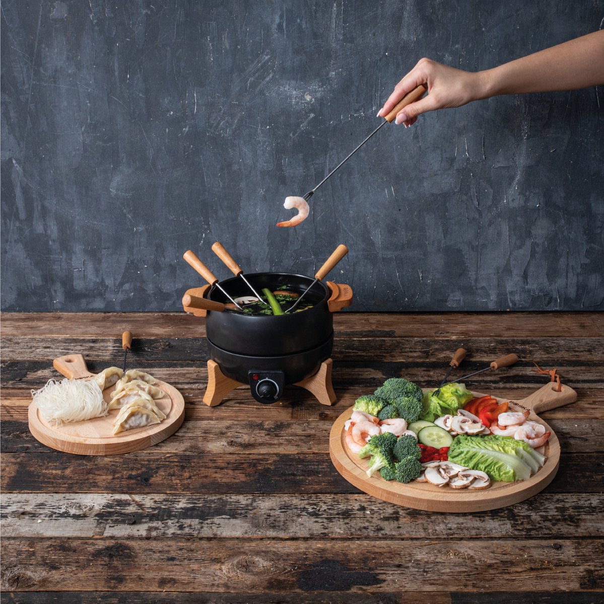Boska Elektrische Fondueset Party – 2,3L - Voor Kaasfondue, Chocoladefondue, Hotpot en Bouillonfondue - Fondueset elektrisch - Met temperatuurregelaar – foto 6