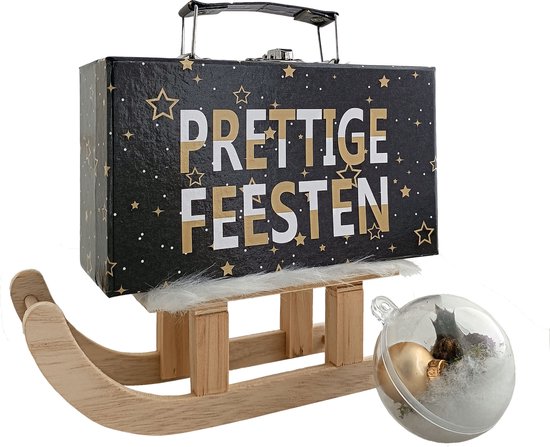 Traîneau de Noël avec valise 'Joyeuses Fêtes' - Noël - Celebrations - Cadeau de Noël - Forfait Noël