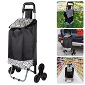 Bol.com Cheqo® Boodschappentrolley Traploper - Boodschappenwagen voor Trappen - Opvouwbaar - 35L - 3 Wielen - Met Ritssluiting aanbieding