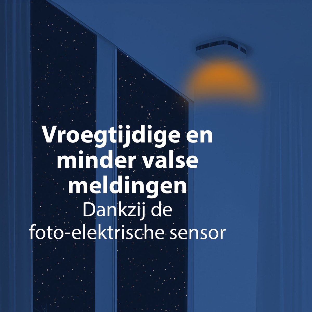 Innovatieve rookmelder met vervangbare batterijen :: - Voor
