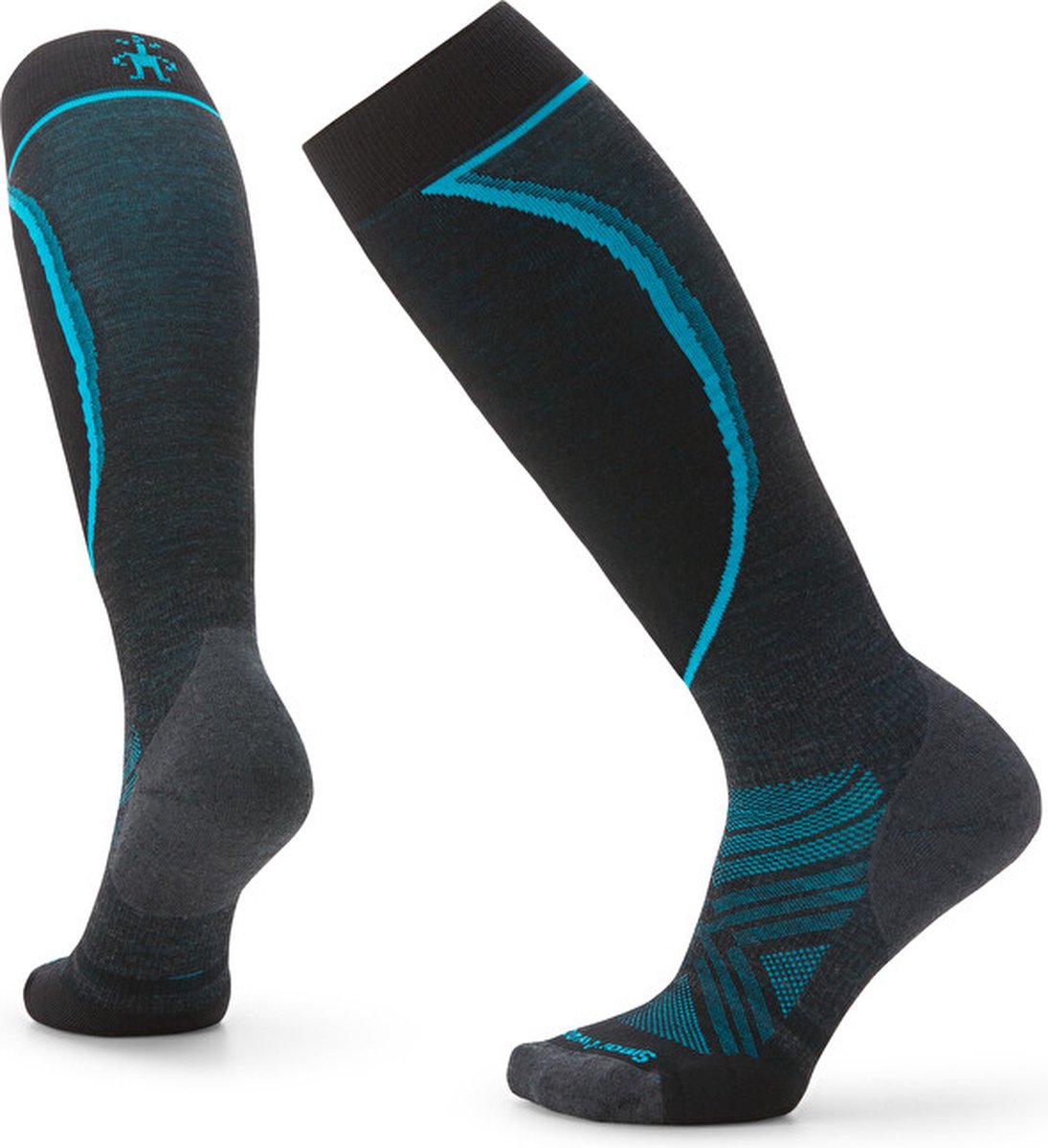 Smartwool Targ. Cush. OTC skisokken Dames Charcoal Large Zwart