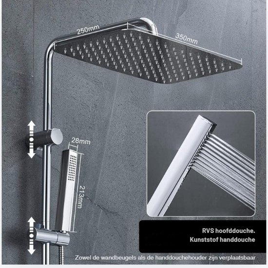 Sanimex Inbouw Regendouche Set Design Giulini Thermostatisch Vierkante Hoofddouche Chroom 7 28581
