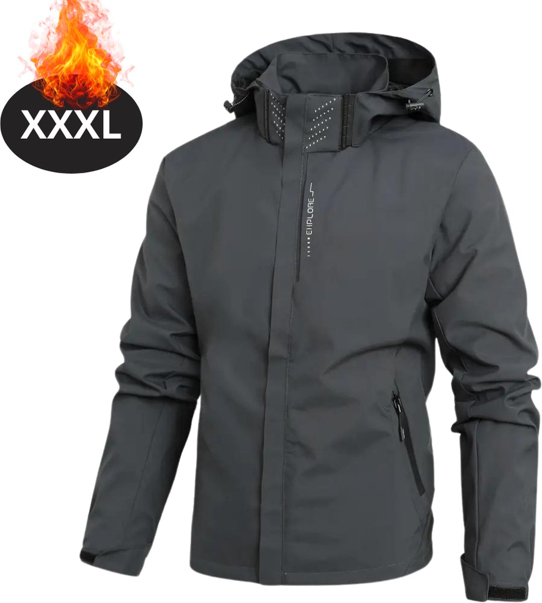 Nivard Windjas Voor Heren Parka Lente & Herfst Jas Volwassen Windjack Windbreaker Outdoor Grijs
