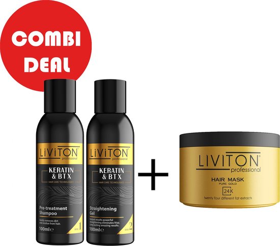 Liviton Keratin & Hair Botox No.1 & No.2 No& Gold Hair Mask 300ml
