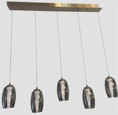 lampe suspendue Ribbeled - verre ampoule fumé - LED 5w intégrée - variateur 3 niveaux - 110cm de long - 170cm de haut max