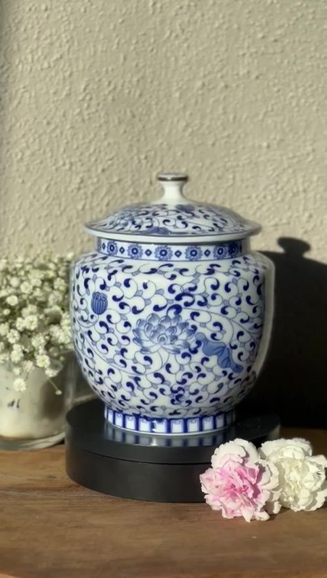 Porselein Begrafenis Urn 1000 ML - Crematie Urn - Uniek - Voor Huisdieren of Menselijk As - Crematie As - Mini Urn - Decoratie Urn