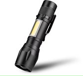Bol.com Krachtige Oplaadbare LED-Zaklamp met COB-Fakkellicht – Mini LED Zaklamp met Metale Behuizing- Lichtgewicht Klein en Comp... aanbieding