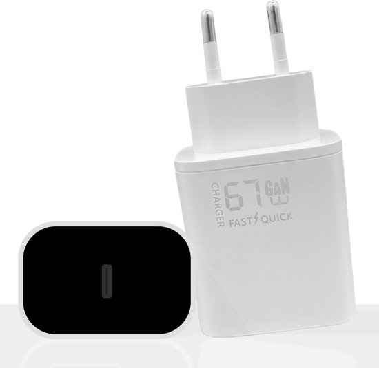 67W USB-C Power Adapter - 67 Watt Snellader - Geschikt voor MacBook, Apple iPhone, iPad, Samsung Galaxy, Dell XPS, ChromeBook - Super Fast Charger - Origineel Xssive Lader