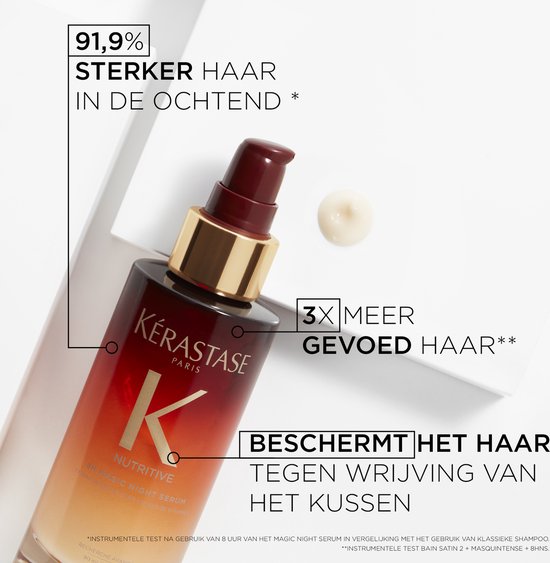Kérastase Nutritive 8H Magic Night Serum - Sérum capillaire de nuit nourrissant et réparateur pour cheveux secs - 90ml