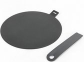 Inductie Adapterplaat RVS 24 CM - Zwart - Inductie Adapter Inductieplaat - Afneembaar Handvat - Inductie Beschermer