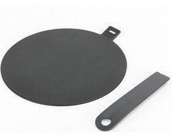 Inductie Adapterplaat RVS 24 CM - Zwart - Inductie Adapter Inductieplaat - Afneembaar Handvat - Inductie Beschermer