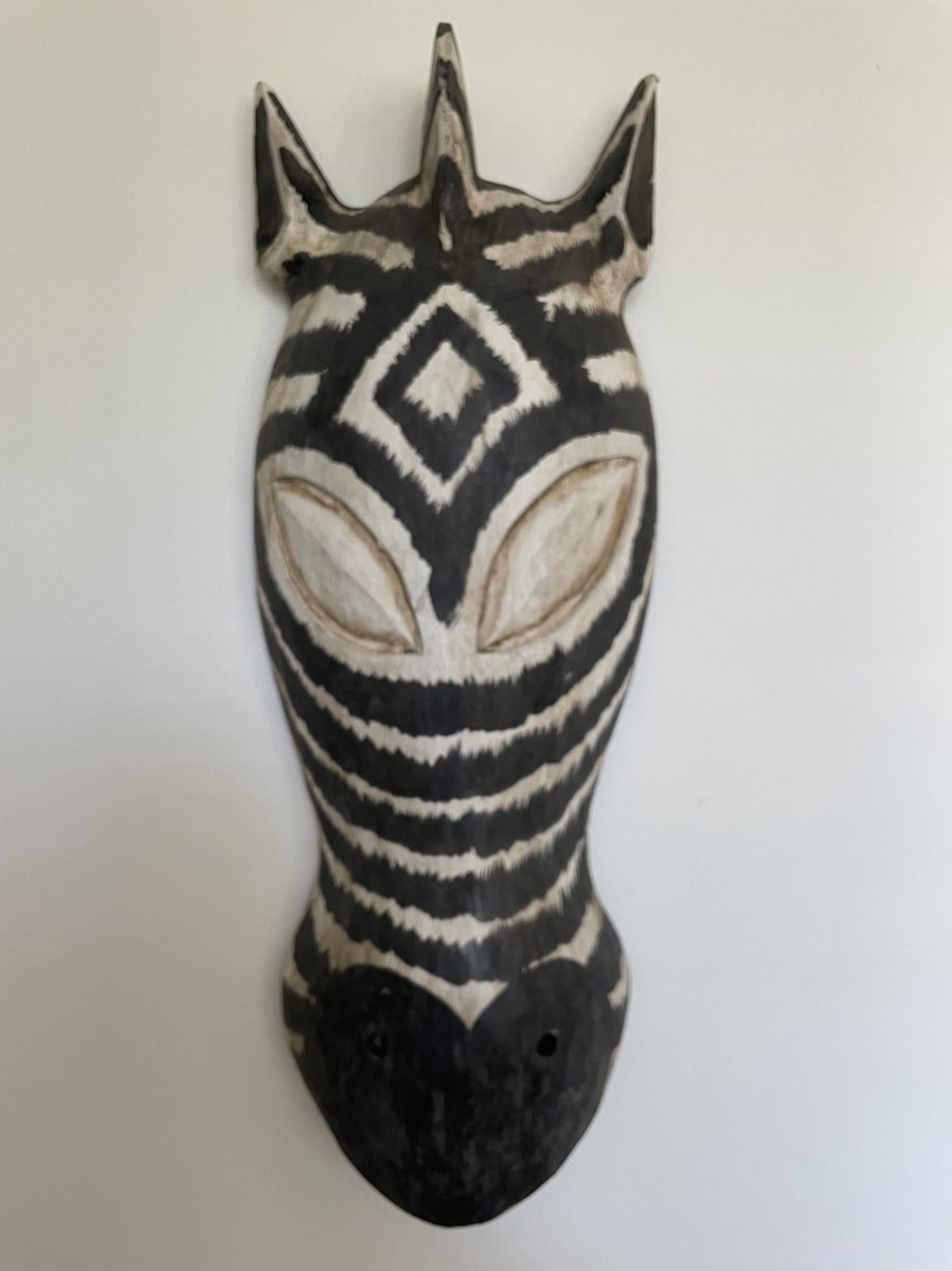Varios - Beeld - Houten wanddecoratie - Zebrahoofd H50 - Trendy - Uniek