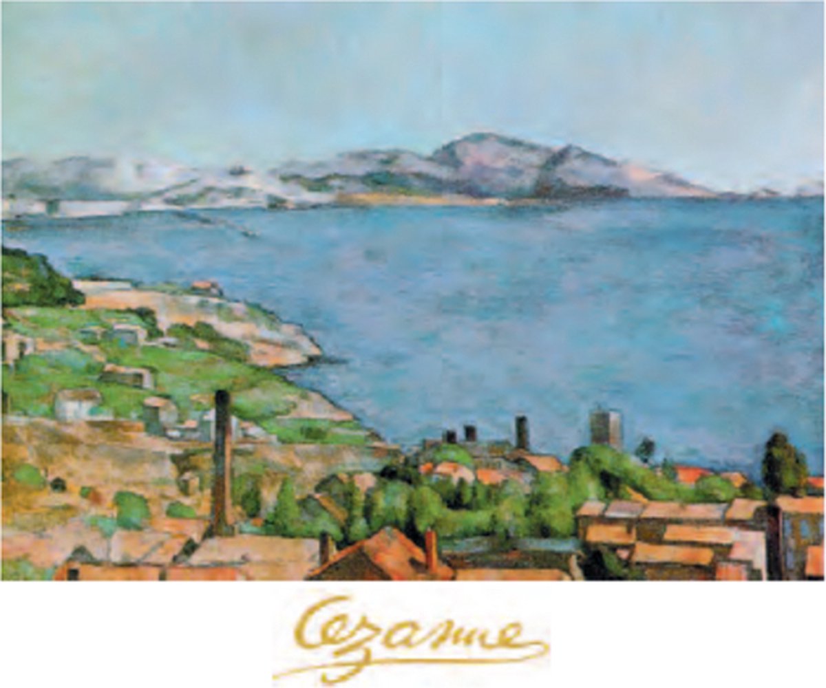 Catch Projecten Paul Cezanne - De baai in Marseille - Kunstposter - 50x70 cm Multicolor